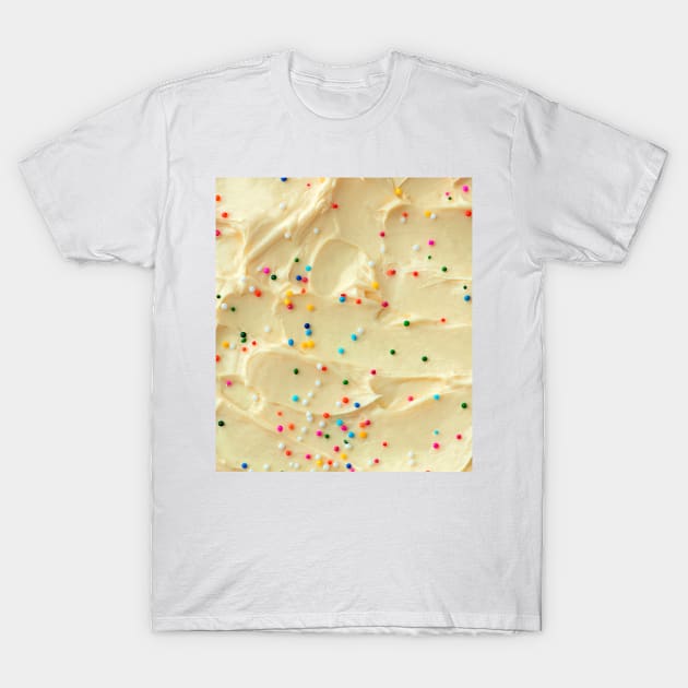 Vanilla Cake Frosting & Sprinkles T-Shirt by NewburyBoutique